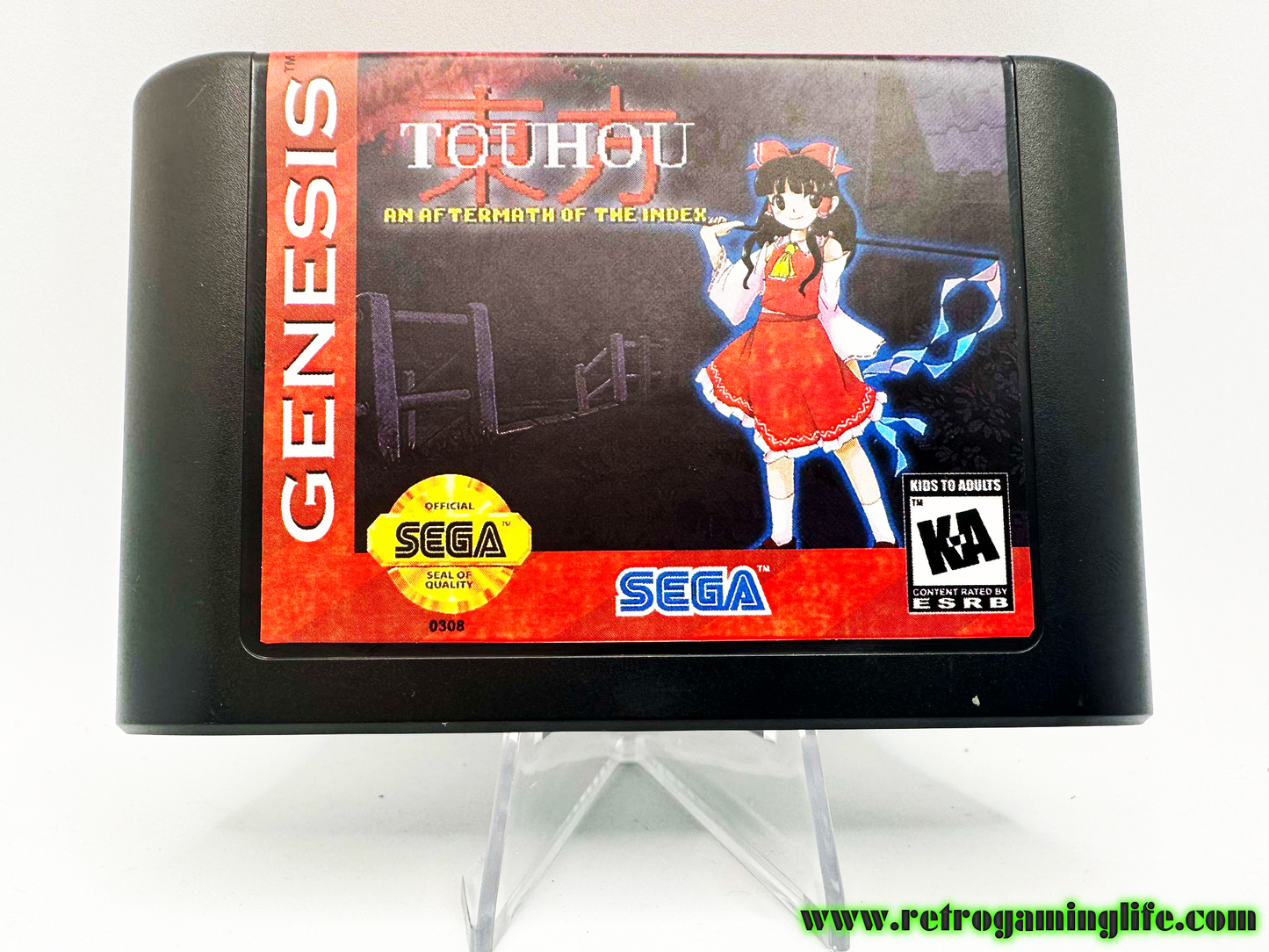 Touhou -An Aftermath of the Index- Sega Genesis Reproduction Video Game Cart