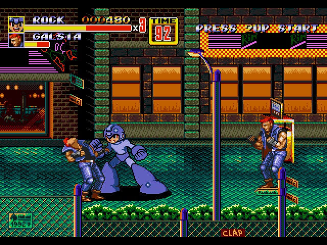 Mega Man in Streets of Rage 2 Sega Genesis Game