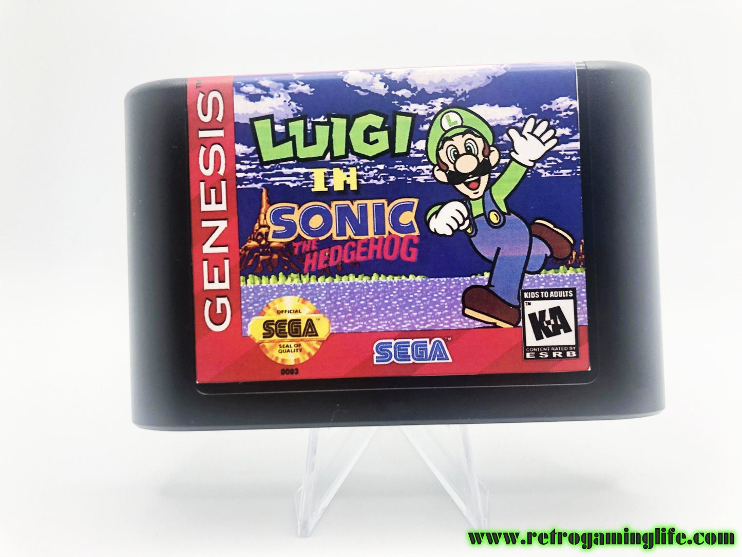 Luigi in Sonic the Hedgehog Sega Genesis Game Cart