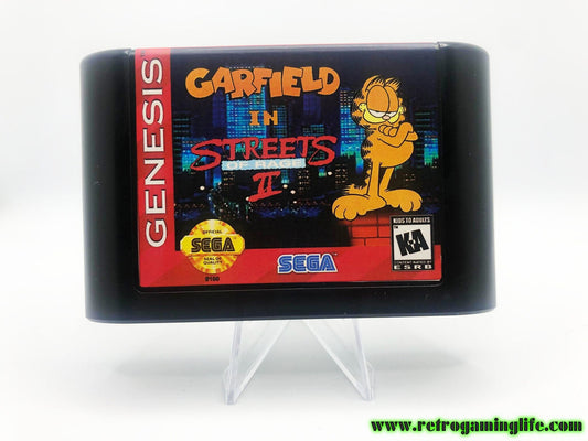 Garfield in Streets of Rage 2 Sega Genesis Game Cart