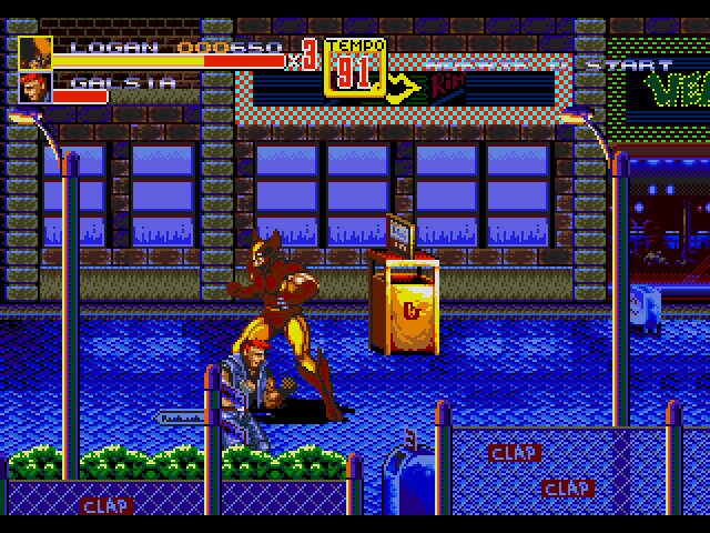 X-men in Streets of Rage 2 Sega Genesis Game Cart