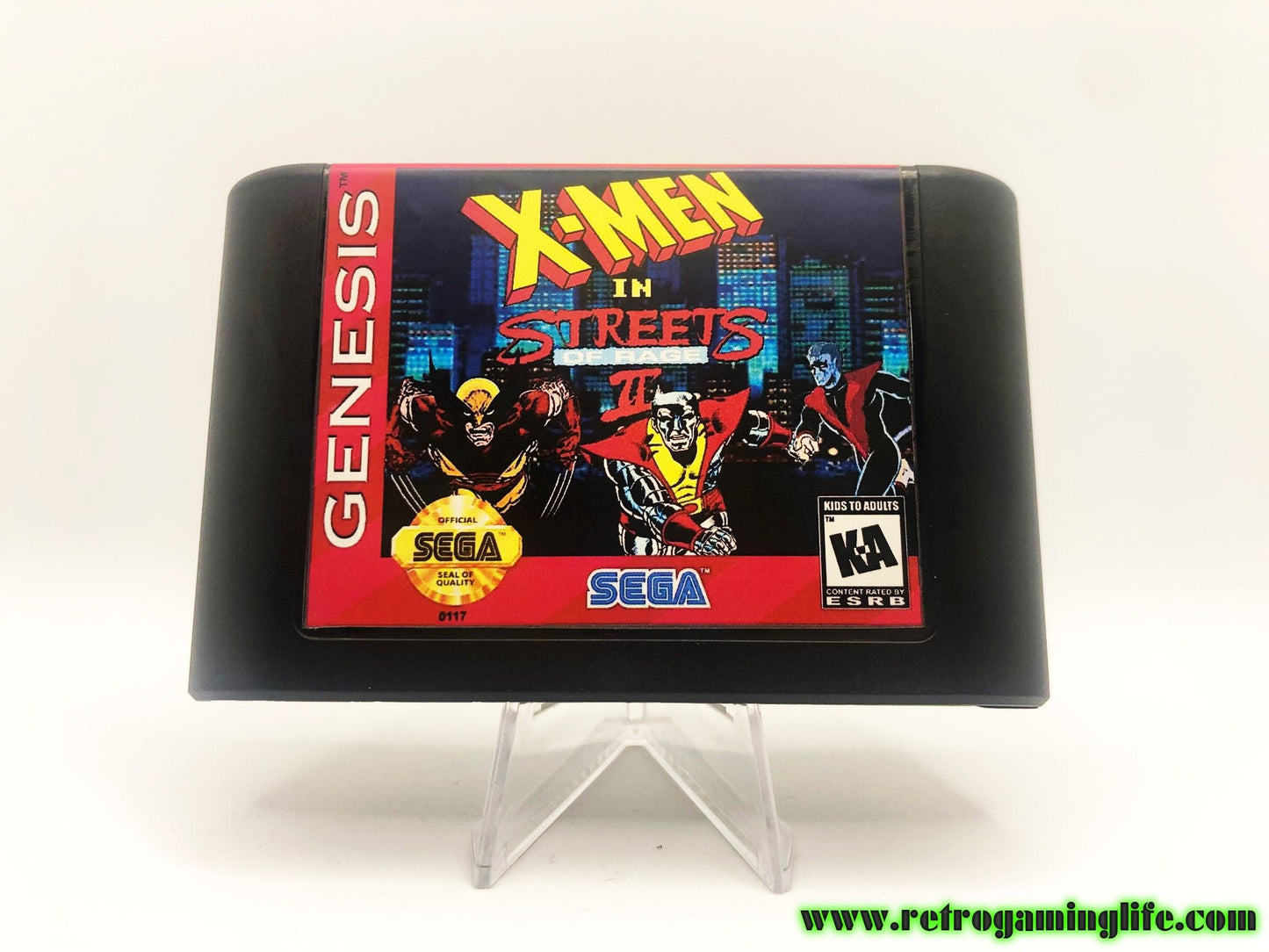 X-men in Streets of Rage 2 Sega Genesis Game Cart