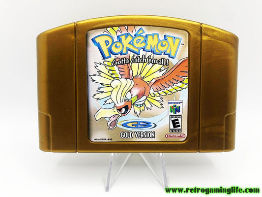 Pokemon Gold Version Nintendo 64 Game Cart