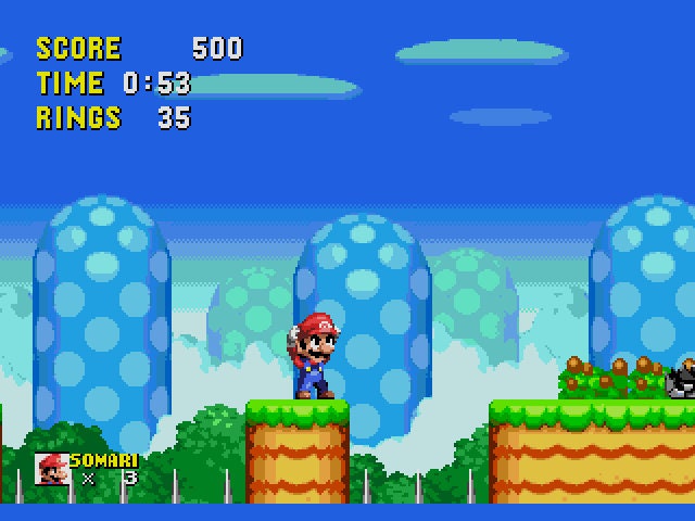 Somari the Adventurer Mario in Sonic Sega Genesis Game Cart