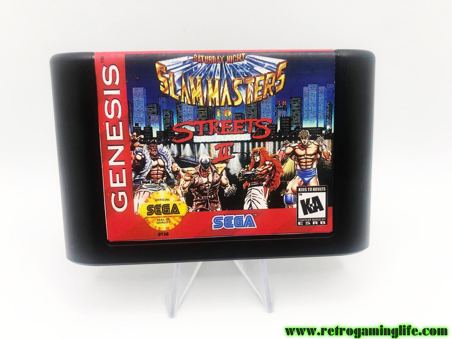 Saturday Night Slam Masters in Streets of Rage 2 Sega Genesis Game Cart
