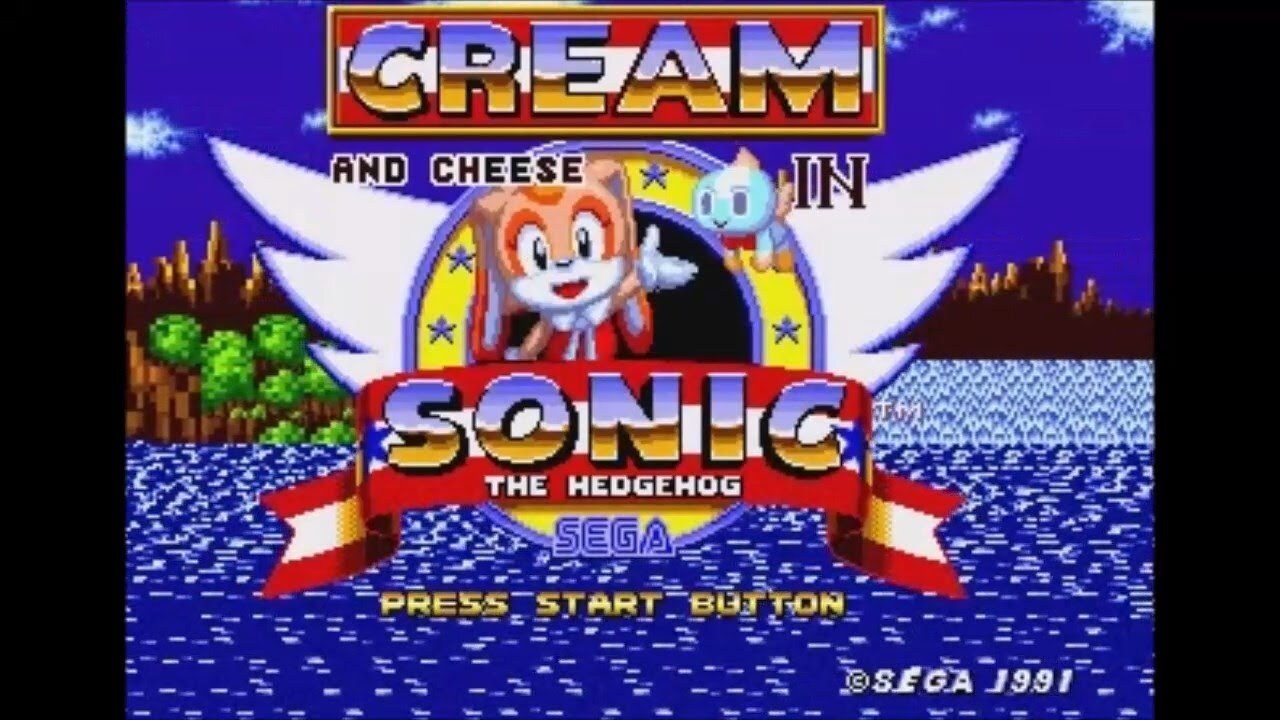 Cream and Cheese in Sonic 1 Sega Genesis Game Cart