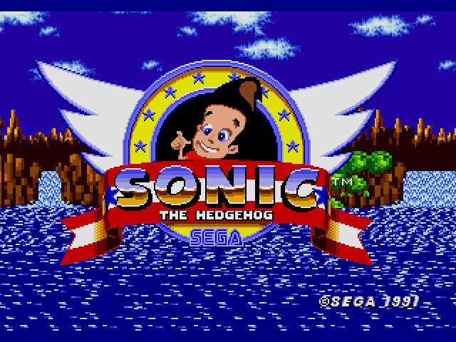 Jimmy Neutron in Sonic the Hedgehog Sega Genesis Game Cart Repro