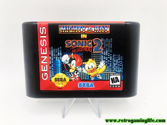 Mighty & Ray in Sonic the Hedgehog 2 Sega Genesis Game Cart Repro