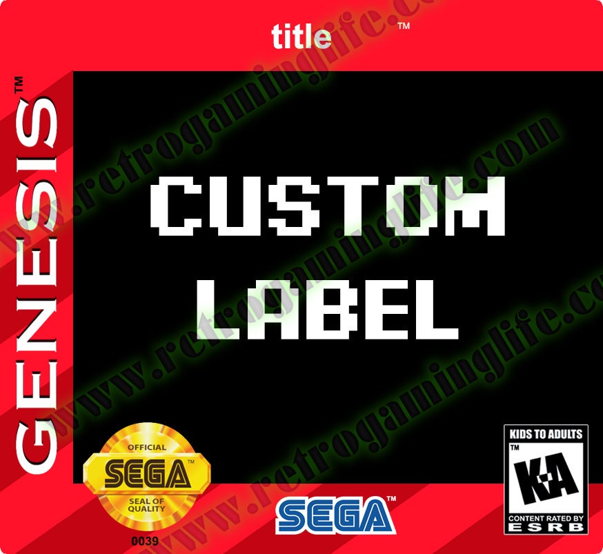 Custom Sega Genesis Label