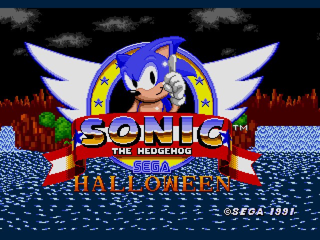 Sonic the Hedgehog Halloween Edition Sega Genesis Game Cart Repro