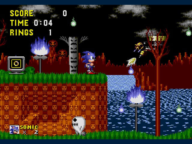 Sonic the Hedgehog Halloween Edition Sega Genesis Game Cart Repro