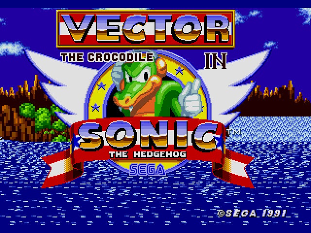 Vector the Crocodile in Sonic the Hedgehog Sega Genesis Game Cart Repro