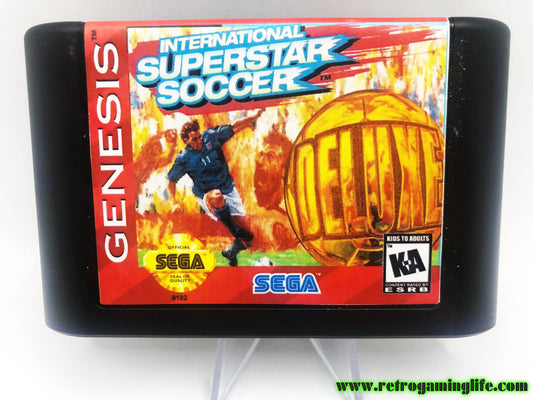 International Superstar Soccer Deluxe Sega Genesis Repro Game Cart