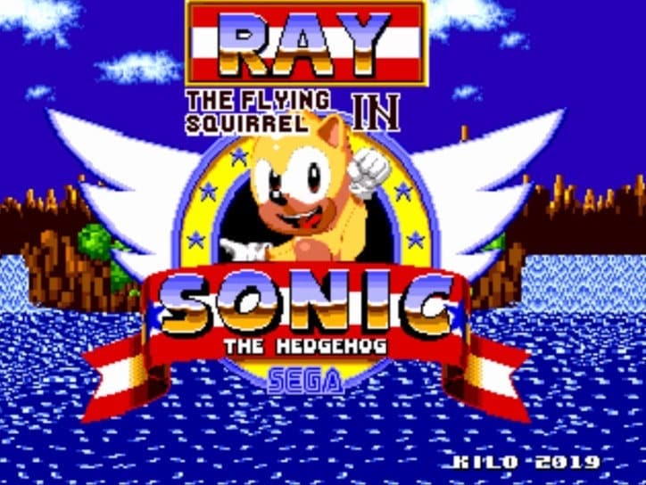 Ray the Flying Squirrel in Sonic the Hedgehog Sega Genesis Game Cart Repro