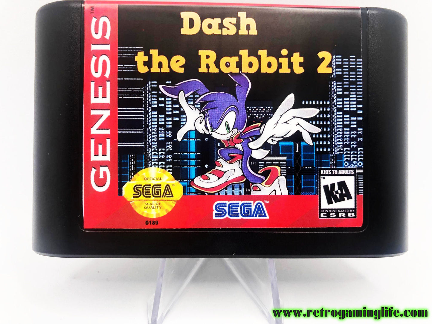 Dash the Rabbit in Sonic the Hedgehog 2 Sega Genesis Game Repro Cart